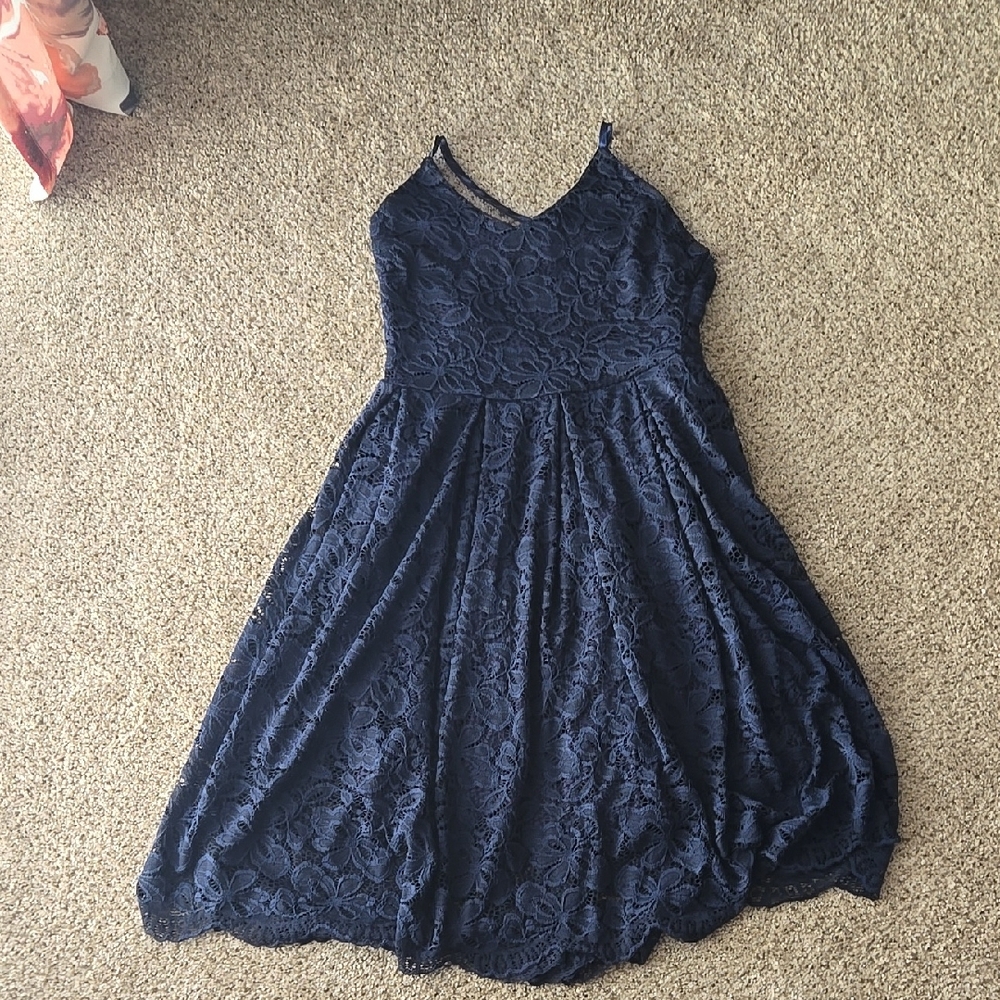 Navy Blue Lace Dress